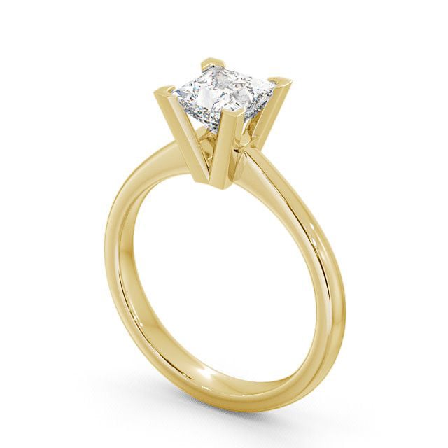 Princess Diamond Engagement Ring 9K Yellow Gold Solitaire - Halsall ENPR6_YG_SIDE