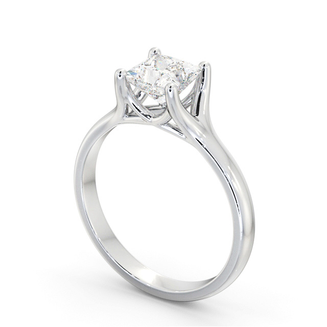 Princess Diamond Engagement Ring Platinum Solitaire - Heugh ENPR70_WG_SIDE