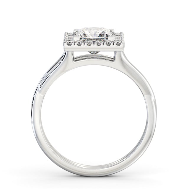 Halo Princess Diamond Engagement Ring Platinum - Tactine ENPR75_WG_UP