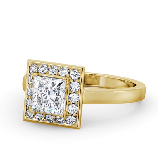  Halo Princess Diamond Engagement Ring 9K Yellow Gold - Zuline ENPR77_YG_THUMB2 