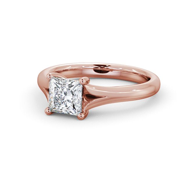 Princess Diamond Engagement Ring 9K Rose Gold Solitaire - Belleau ENPR7_RG_FLAT