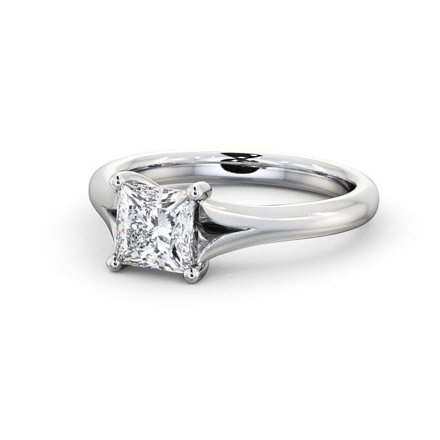 Princess Diamond Engagement Ring 18K White Gold Solitaire - Belleau ENPR7_WG_FLAT