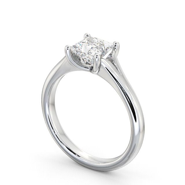 Princess Diamond Engagement Ring 18K White Gold Solitaire - Belleau ENPR7_WG_SIDE