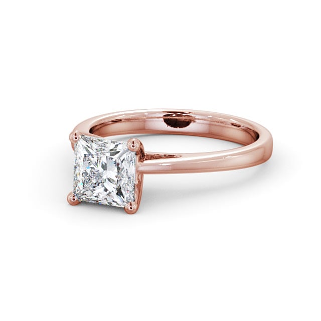 Princess Diamond Engagement Ring 18K Rose Gold Solitaire - Causey ENPR8_RG_FLAT