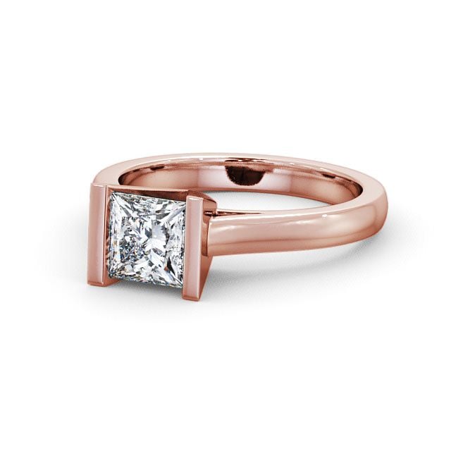 Princess Diamond Engagement Ring 9K Rose Gold Solitaire - Penare ENPR9_RG_FLAT
