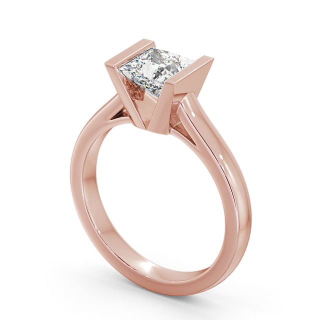 Princess Diamond Engagement Ring 9K Rose Gold Solitaire - Penare ENPR9_RG_SIDE