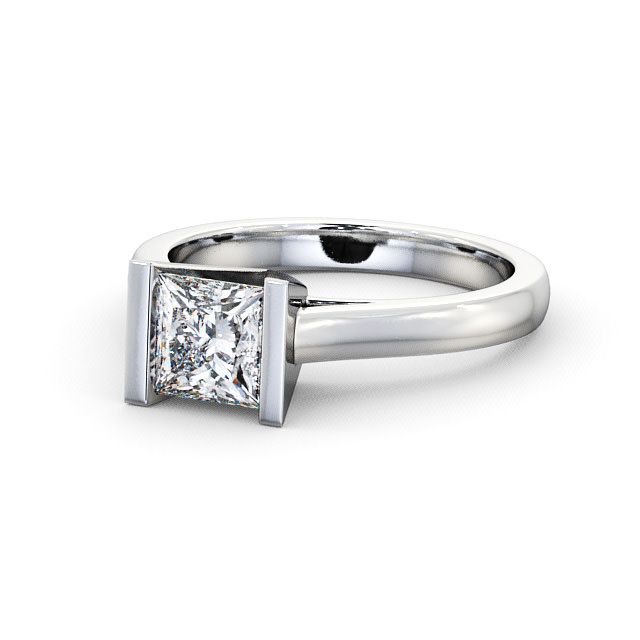 Princess Diamond Engagement Ring 9K White Gold Solitaire - Penare ENPR9_WG_FLAT