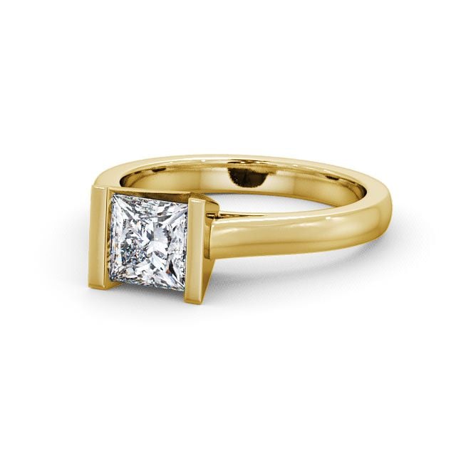 Princess Diamond Engagement Ring 18K Yellow Gold Solitaire - Penare ENPR9_YG_FLAT