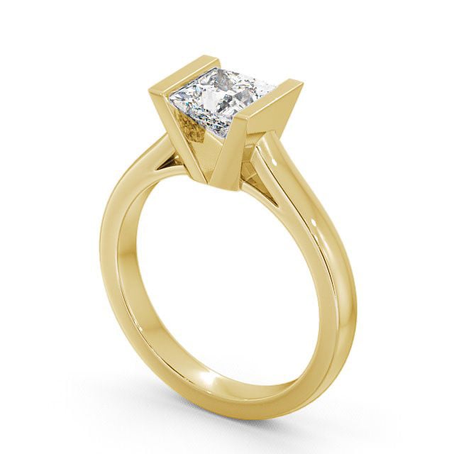 Princess Diamond Engagement Ring 18K Yellow Gold Solitaire - Penare ENPR9_YG_SIDE