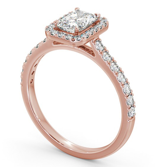  Halo Radiant Diamond Engagement Ring 18K Rose Gold - Antonia ENRA10_RG_THUMB1 