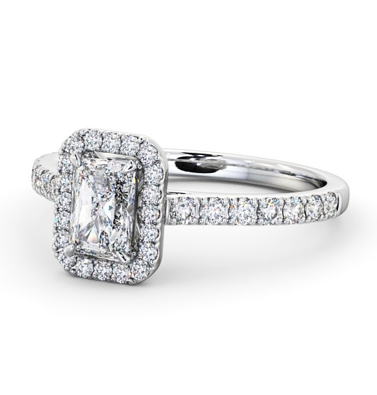  Halo Radiant Diamond Engagement Ring 18K White Gold - Antonia ENRA10_WG_THUMB2 