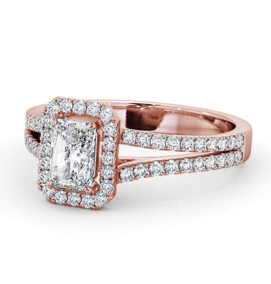  Halo Radiant Diamond Engagement Ring 18K Rose Gold - Finmere ENRA11_RG_THUMB2 