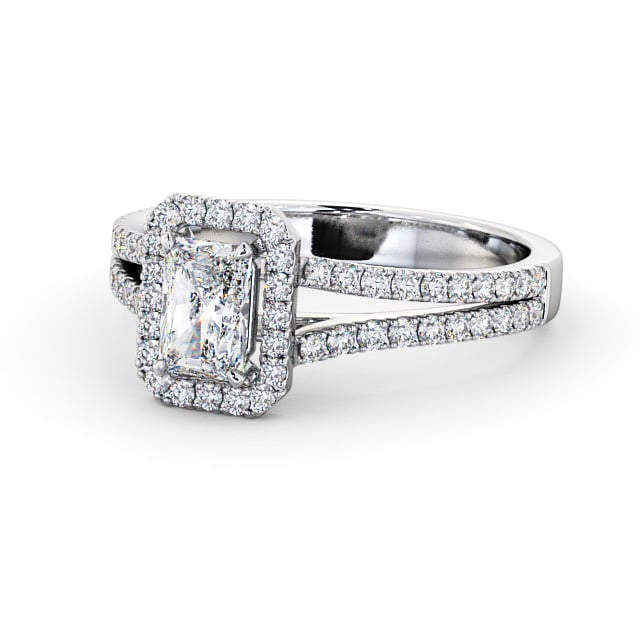 Halo Radiant Diamond Engagement Ring Palladium - Finmere ENRA11_WG_FLAT