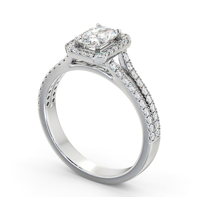 Halo Radiant Diamond Engagement Ring Palladium - Finmere ENRA11_WG_SIDE