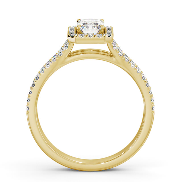 Halo Radiant Diamond Engagement Ring 18K Yellow Gold - Finmere ENRA11_YG_UP