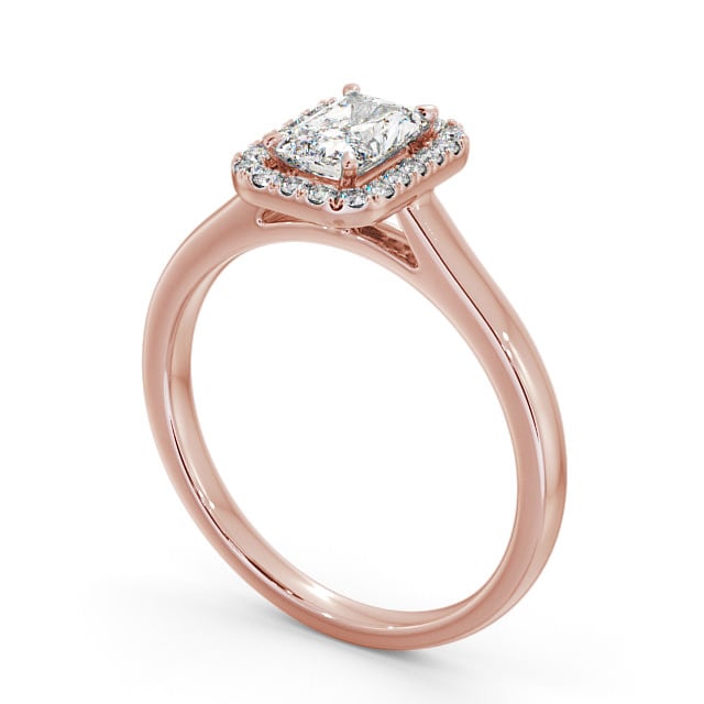 Halo Radiant Diamond Engagement Ring 9K Rose Gold - Melania ENRA12_RG_SIDE