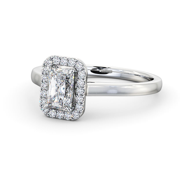 Halo Radiant Diamond Engagement Ring Palladium - Melania ENRA12_WG_FLAT