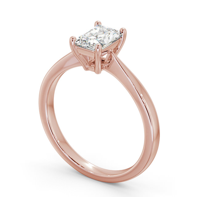 Radiant Diamond Engagement Ring 18K Rose Gold Solitaire - Cassiana ENRA14_RG_SIDE