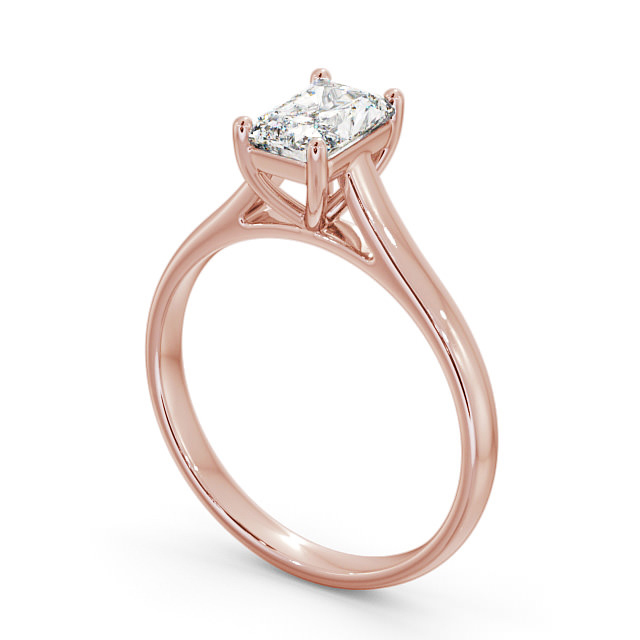 Radiant Diamond Engagement Ring 18K Rose Gold Solitaire - Macine ENRA15_RG_SIDE