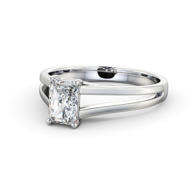 Radiant Diamond Engagement Ring 18K White Gold Solitaire - Pricela ENRA16_WG_FLAT