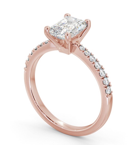  Radiant Diamond Engagement Ring 18K Rose Gold Solitaire With Side Stones - Aida ENRA17S_RG_THUMB1 