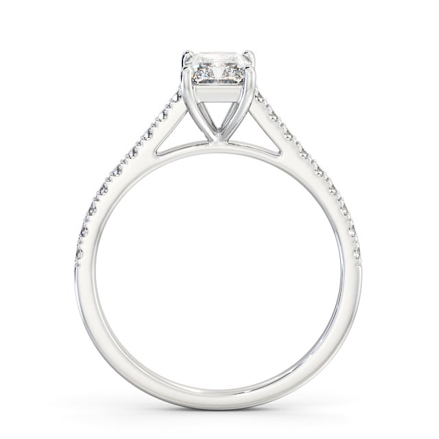 Radiant Diamond Engagement Ring Palladium Solitaire With Side Stones - Reina ENRA17_WG_UP