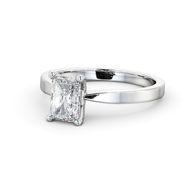 Radiant Diamond Engagement Ring Palladium Solitaire - Elsworth ENRA19_WG_FLAT
