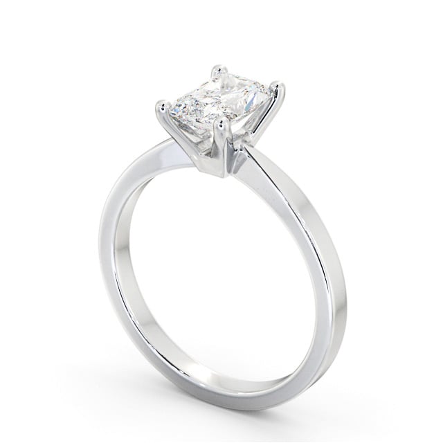 Radiant Diamond Engagement Ring Palladium Solitaire - Elsworth ENRA19_WG_SIDE