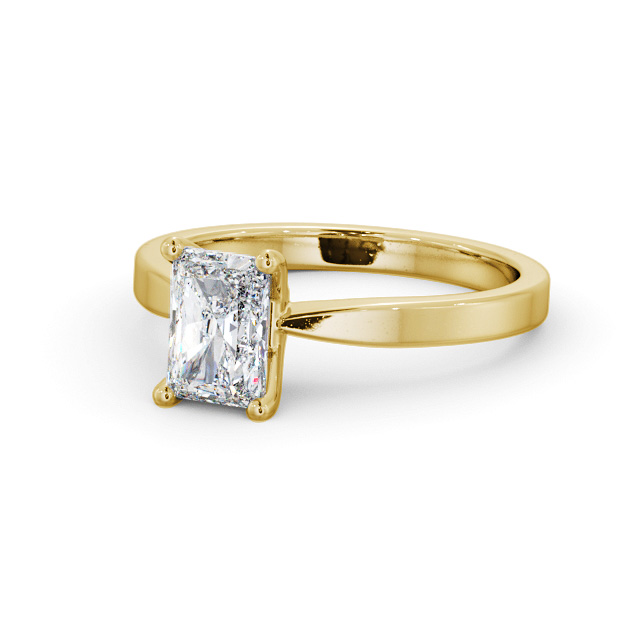 Radiant Diamond Engagement Ring 9K Yellow Gold Solitaire - Elsworth ENRA19_YG_FLAT