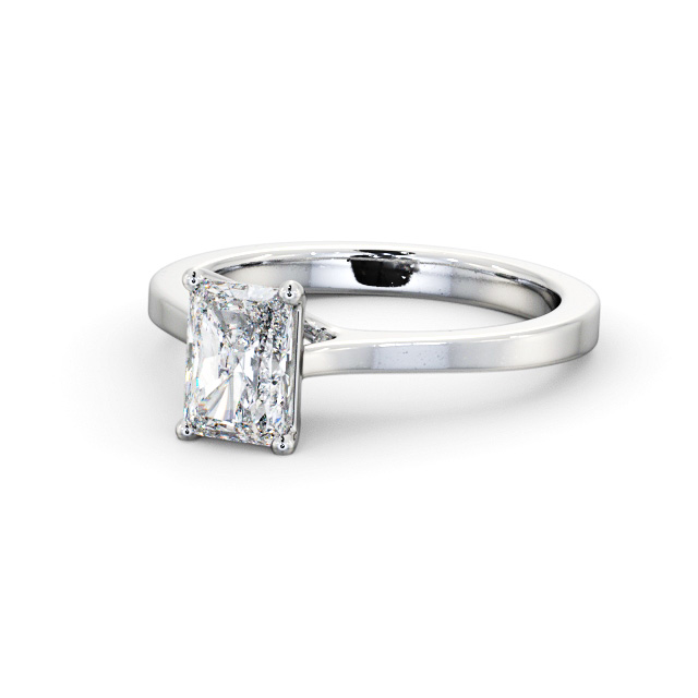 Radiant Diamond Engagement Ring 18K White Gold Solitaire - Ebrington ENRA25_WG_FLAT