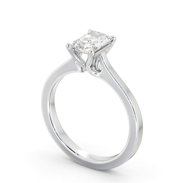 Radiant Diamond Engagement Ring 18K White Gold Solitaire - Ebrington ENRA25_WG_SIDE