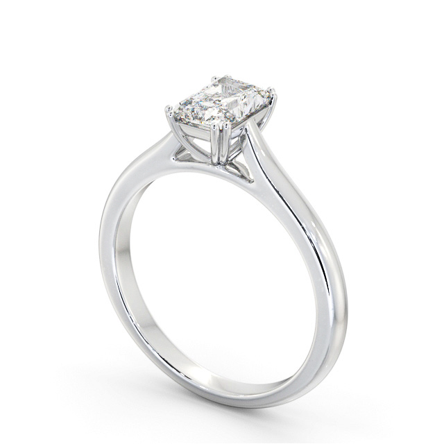 Radiant Diamond Engagement Ring 18K White Gold Solitaire - Cassan ENRA29_WG_SIDE