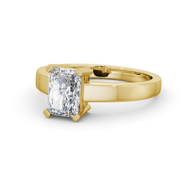 Radiant Diamond Engagement Ring 18K Yellow Gold Solitaire - Oaken ENRA2_YG_FLAT
