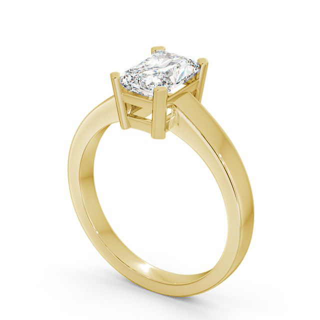 Radiant Diamond Engagement Ring 18K Yellow Gold Solitaire - Oaken ENRA2_YG_SIDE