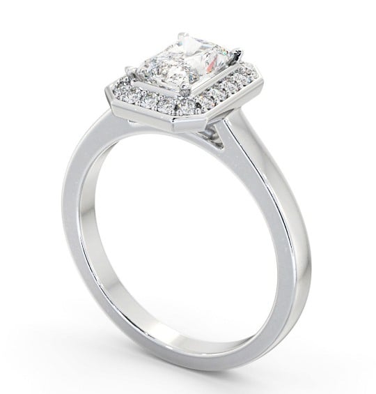  Halo Radiant Diamond Engagement Ring 9K White Gold - Astrid ENRA33_WG_THUMB1 