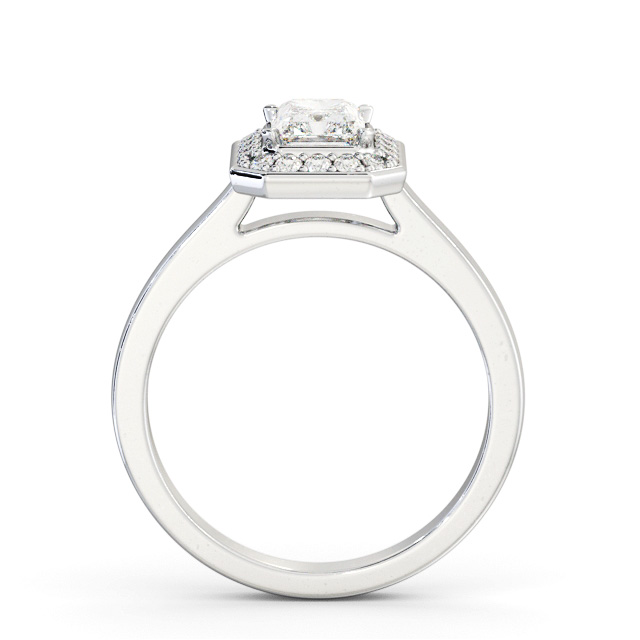 Halo Radiant Diamond Engagement Ring 18K White Gold - Astrid ENRA33_WG_UP