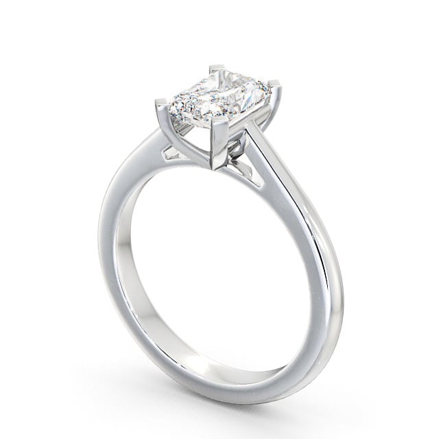 Radiant Diamond Engagement Ring 18K White Gold Solitaire - Etal ENRA4_WG_SIDE