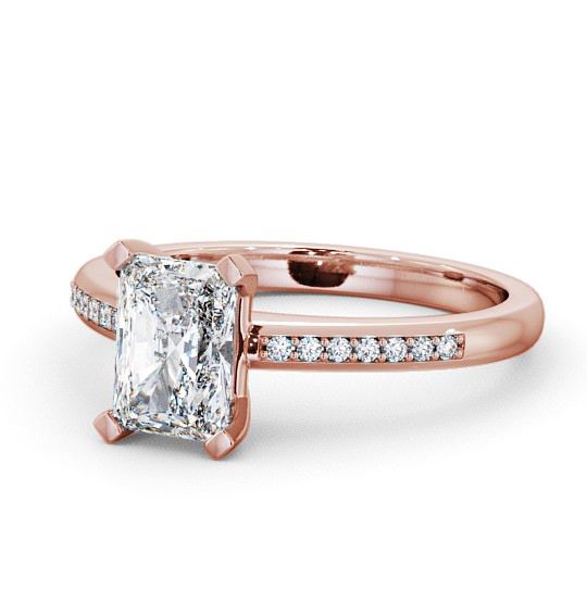  Radiant Diamond Engagement Ring 18K Rose Gold Solitaire With Side Stones - Darsham ENRA5S_RG_THUMB2 