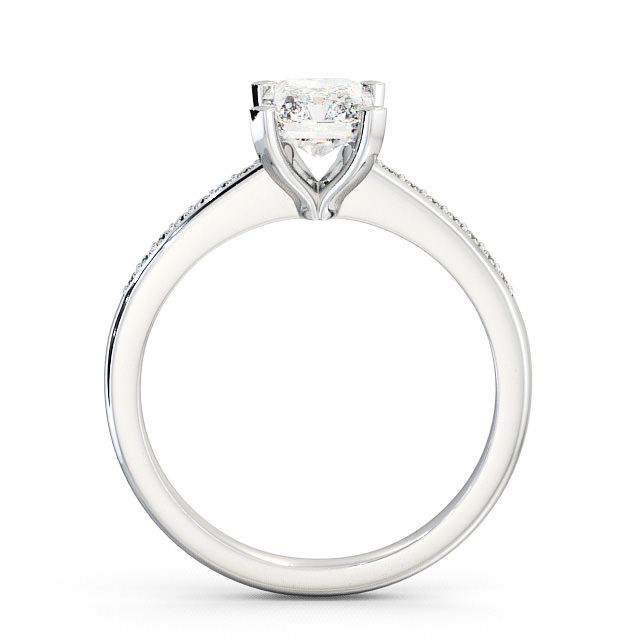 Radiant Diamond Engagement Ring Platinum Solitaire With Side Stones - Darsham ENRA5S_WG_UP