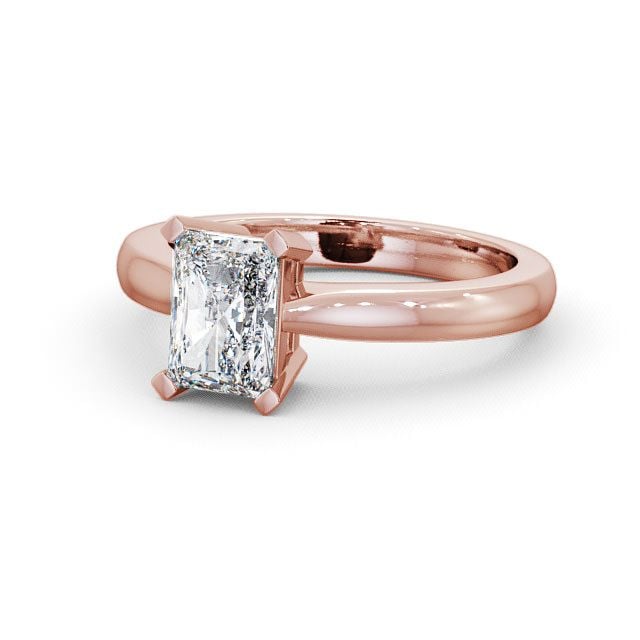 Radiant Diamond Engagement Ring 9K Rose Gold Solitaire - Abcott ENRA6_RG_FLAT