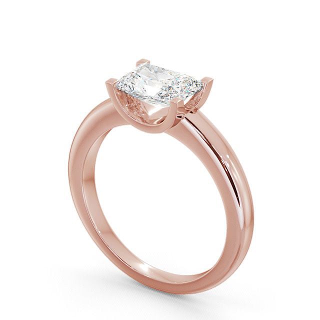 Radiant Diamond Engagement Ring 18K Rose Gold Solitaire - Heage ENRA8_RG_SIDE