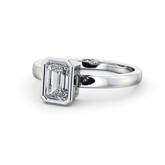 Radiant Diamond Engagement Ring 18K White Gold Solitaire - Wolston ENRA9_WG_FLAT