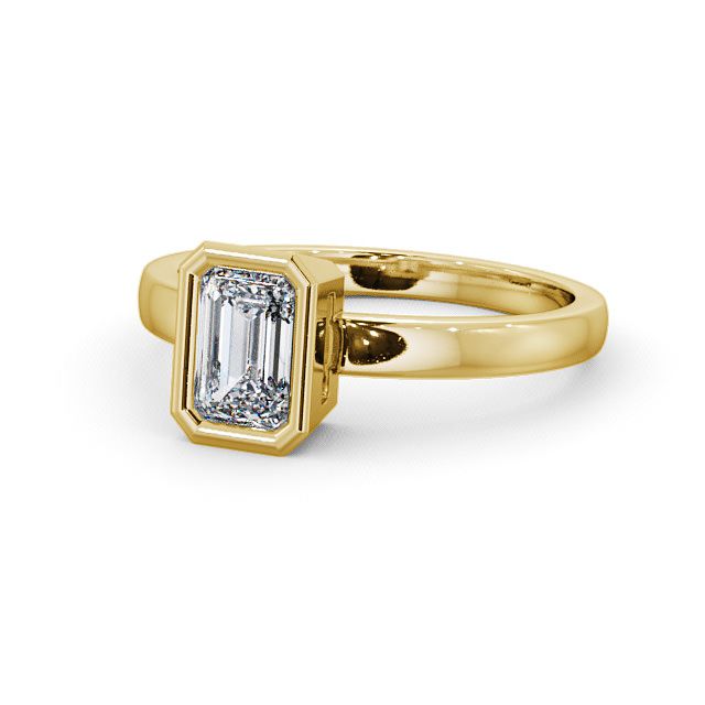 Radiant Diamond Engagement Ring 9K Yellow Gold Solitaire - Wolston ENRA9_YG_FLAT