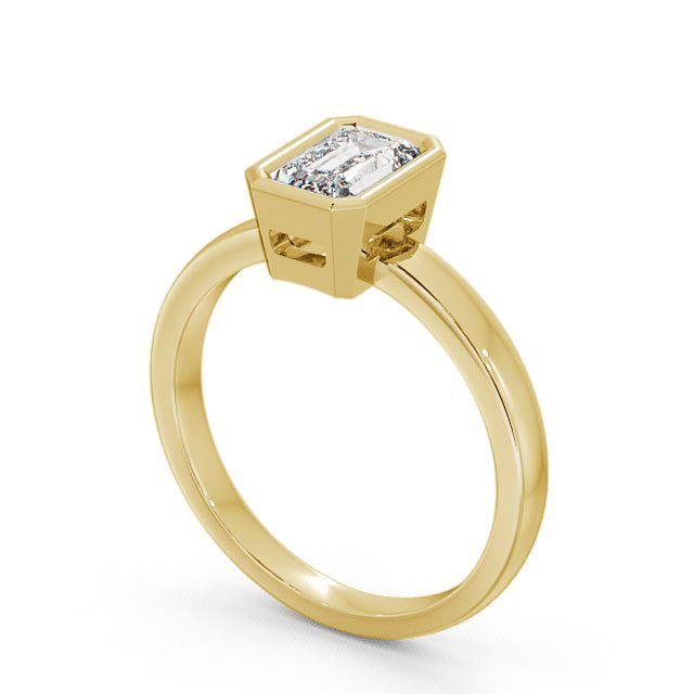 Radiant Diamond Engagement Ring 18K Yellow Gold Solitaire - Wolston ENRA9_YG_SIDE