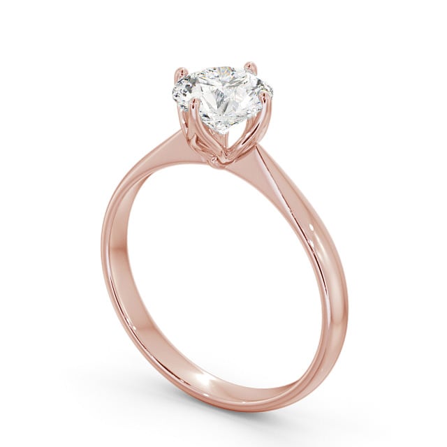 Round Diamond Engagement Ring 9K Rose Gold Solitaire - Perla ENRD100_RG_SIDE