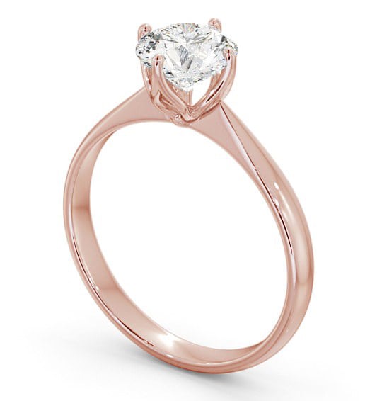 Round Diamond Engagement Ring 9K Rose Gold Solitaire - Perla ENRD100_RG_THUMB1