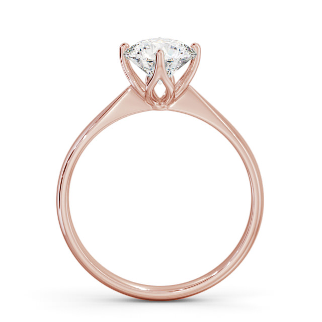 Round Diamond Engagement Ring 9K Rose Gold Solitaire - Perla ENRD100_RG_UP