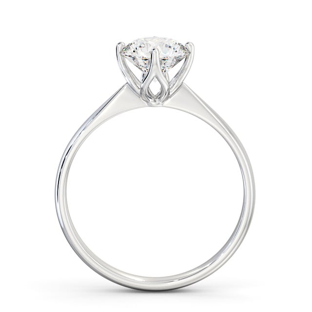Round Diamond Engagement Ring 18K White Gold Solitaire - Perla ENRD100_WG_UP