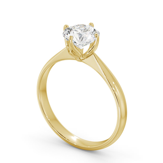 Round Diamond Engagement Ring 9K Yellow Gold Solitaire - Perla ENRD100_YG_SIDE