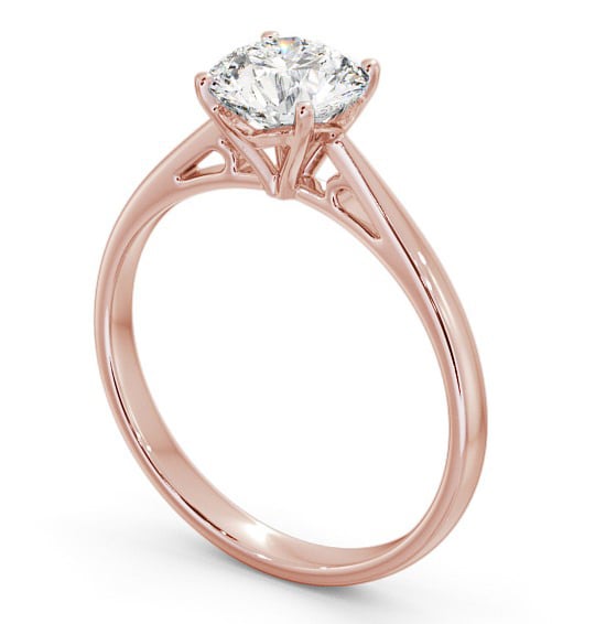 Round Diamond Engagement Ring 18K Rose Gold Solitaire - Cassia ENRD102_RG_THUMB1